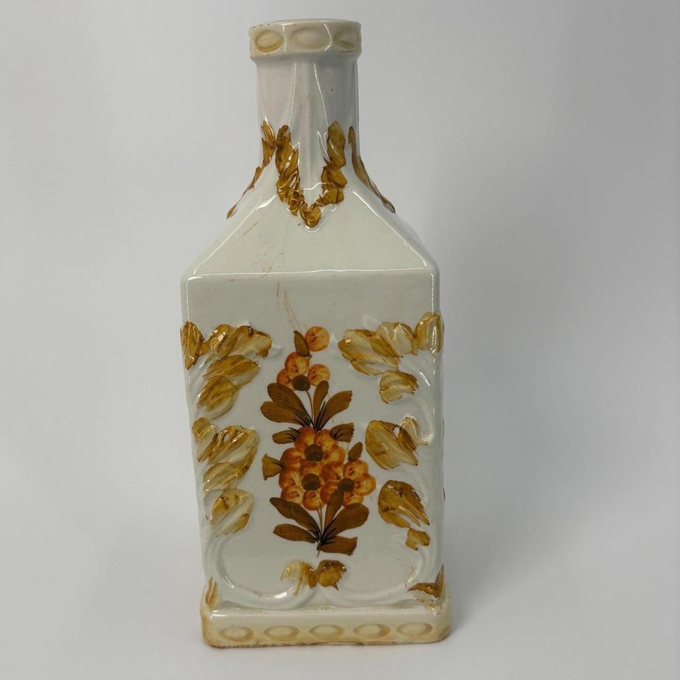 Italian Ceramic Bottle Vase Embossed 5269 2