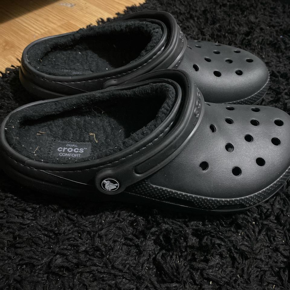 Black Lined Crocs Clogs 2