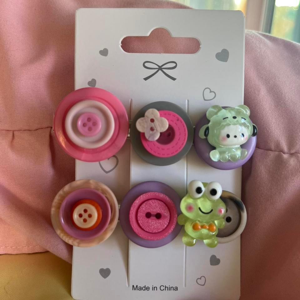 Handmade Button Hair Clips Each 5c74