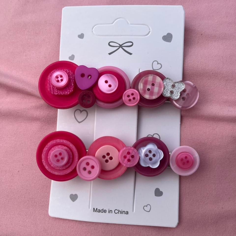 Handmade Button Hair Clips Each F851