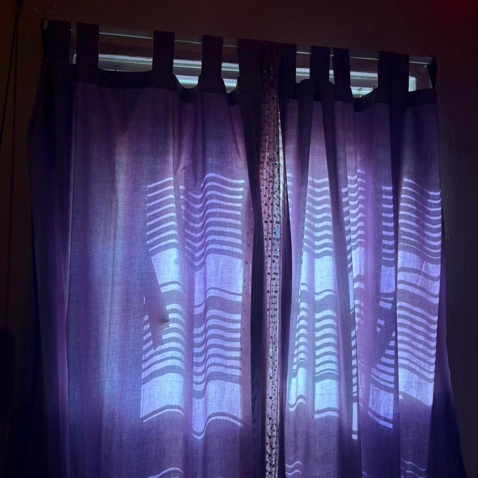 Purple Sheer Curtain With