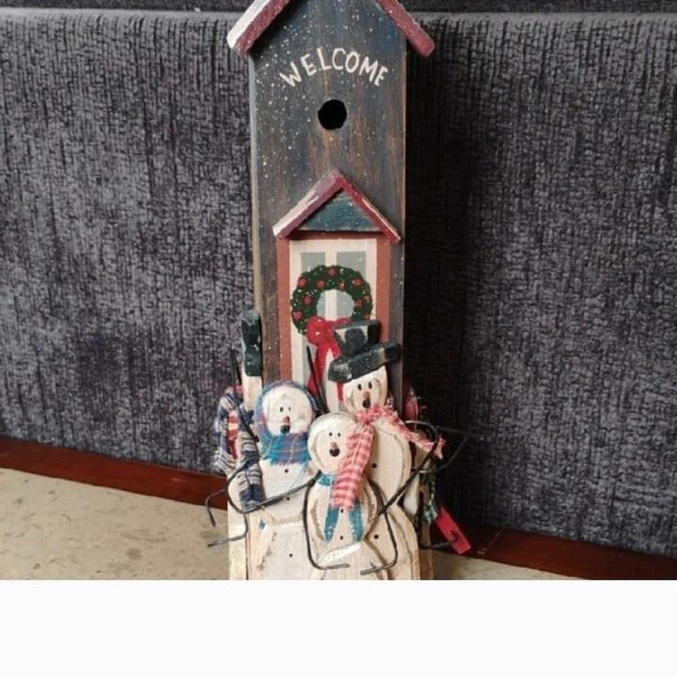 Large Wooden Birdhouse Decoration Adorned Cf85
