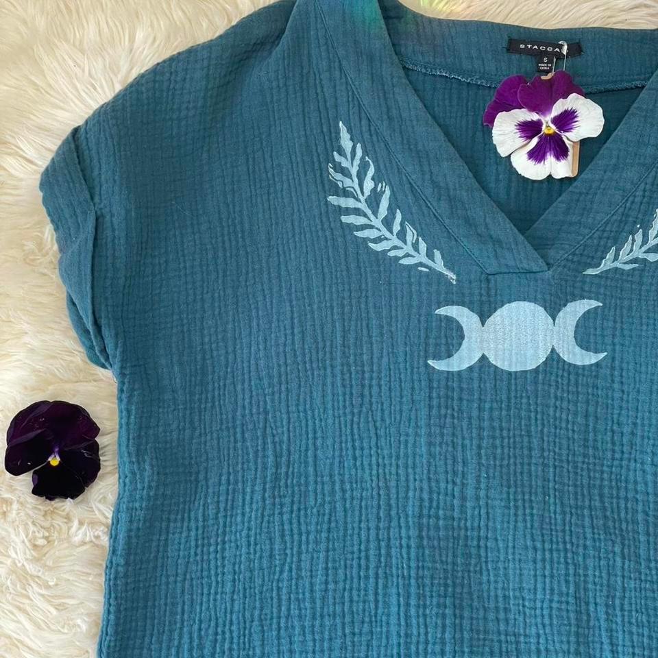 Blue Gauze Shirt With Triple D938 5