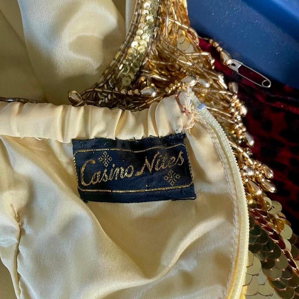 Vintage Gold Sequin Beaded F725 5