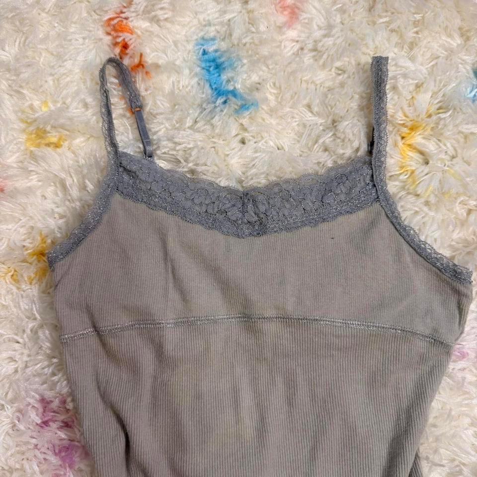Y2k Gray Lace Trim Cami 60cb 3