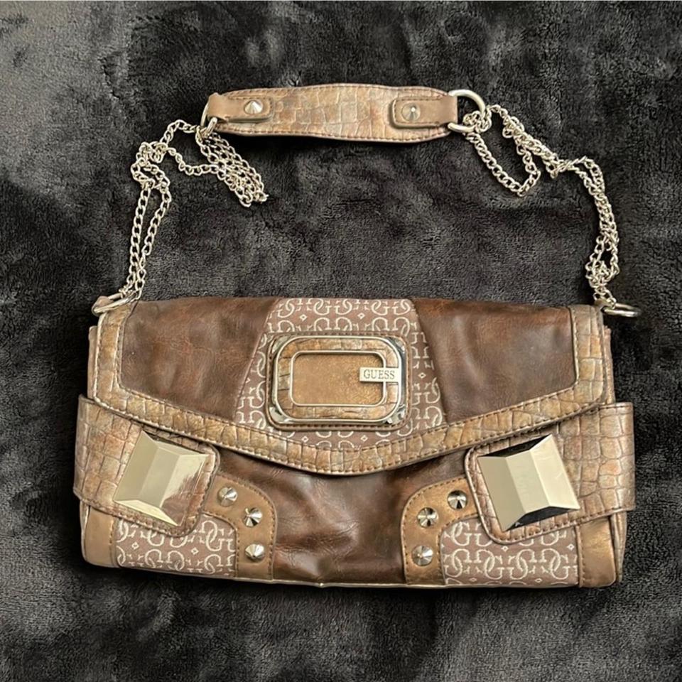 Vintage Guess Brown Purse With C2a4