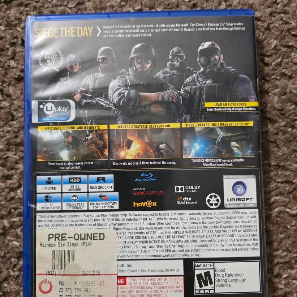 Rainbow Six Siege Ps4 Game 2