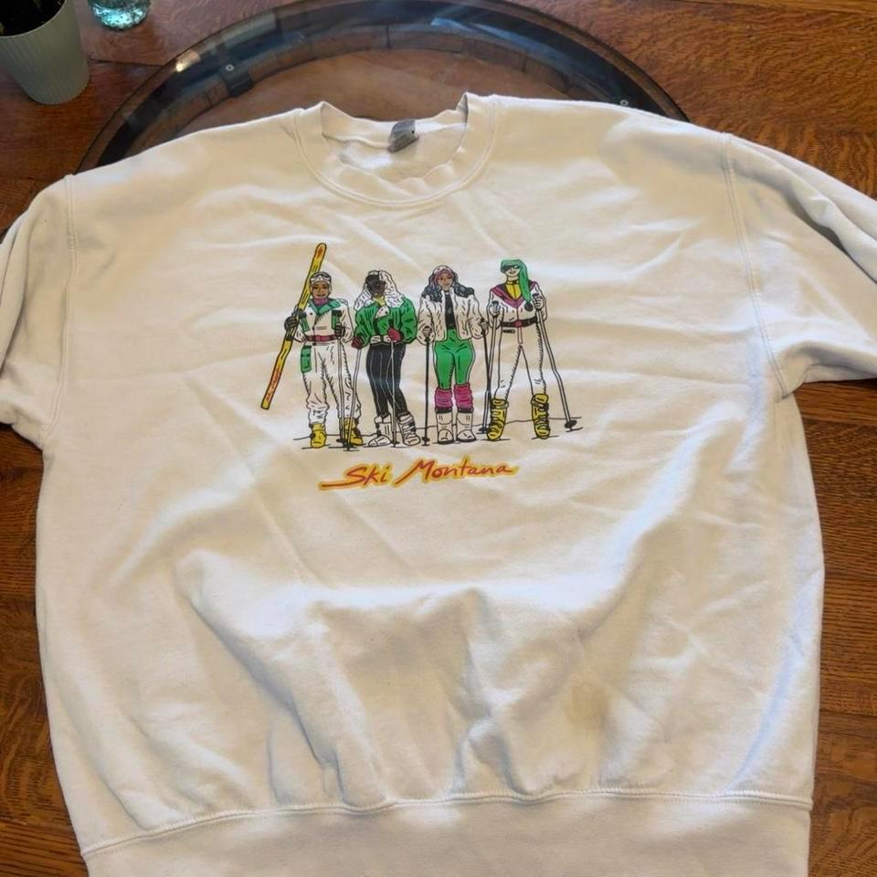 White Crewneck Sweatshirt With Ski 9db6