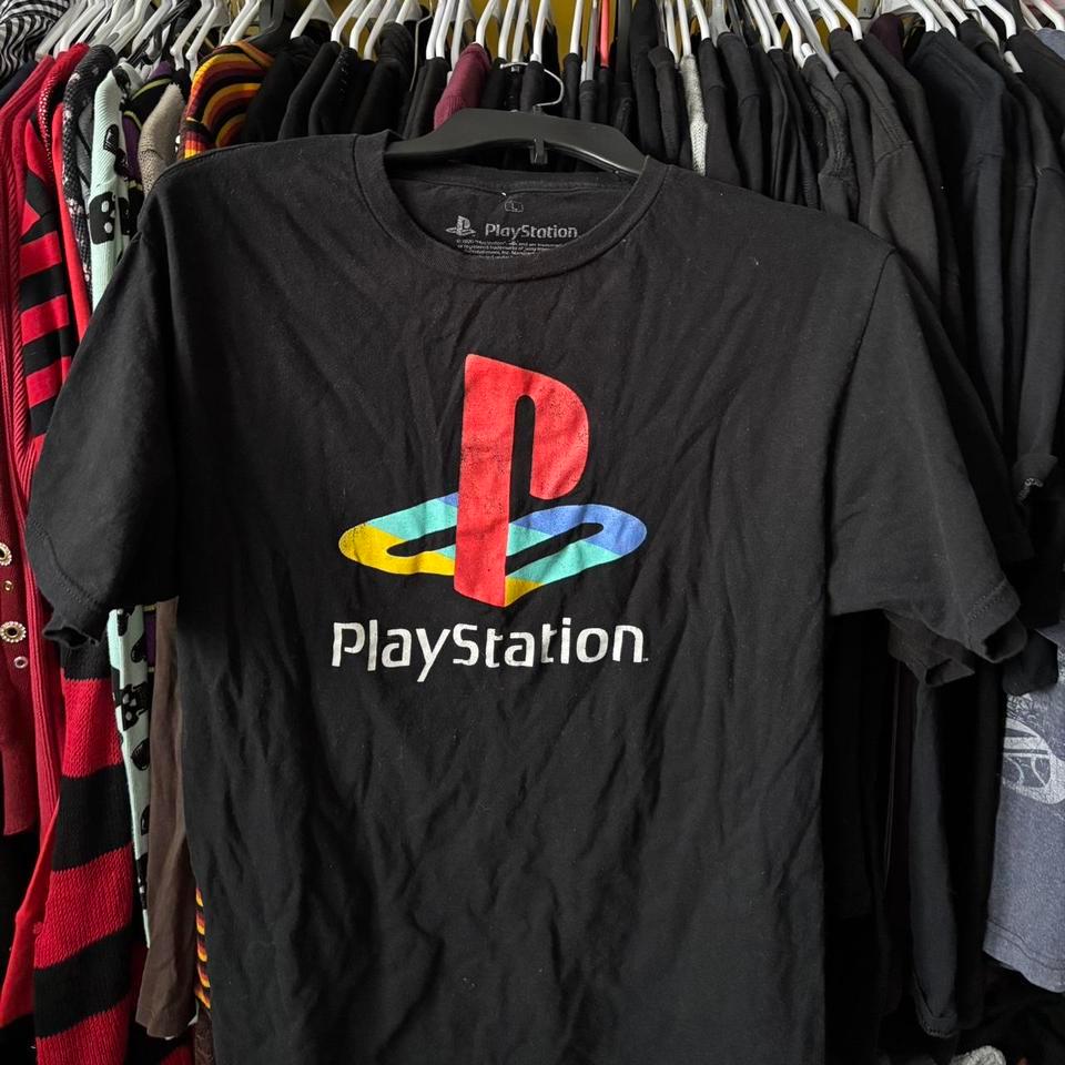 Black Playstation Logo T Shirt Size