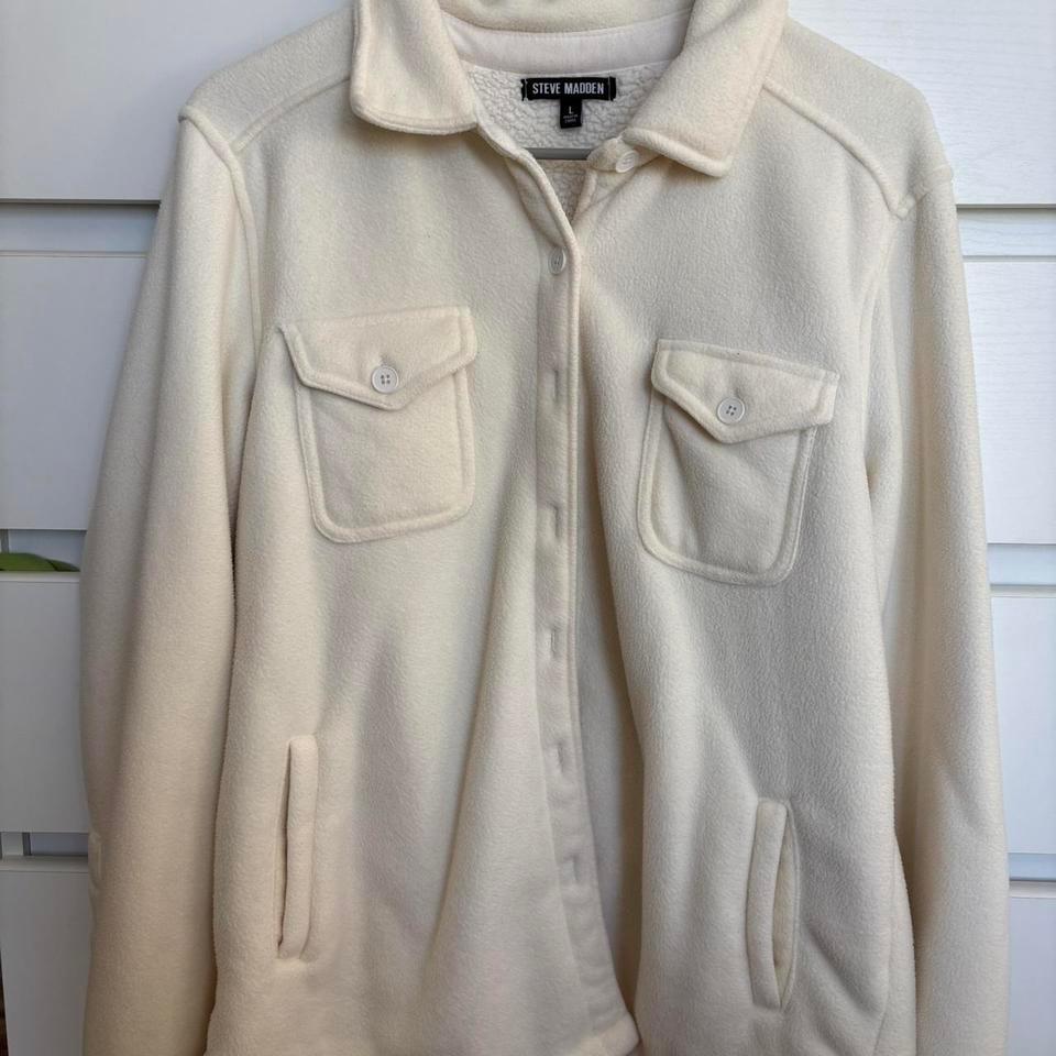 Steve Madden White Fleece Jacket