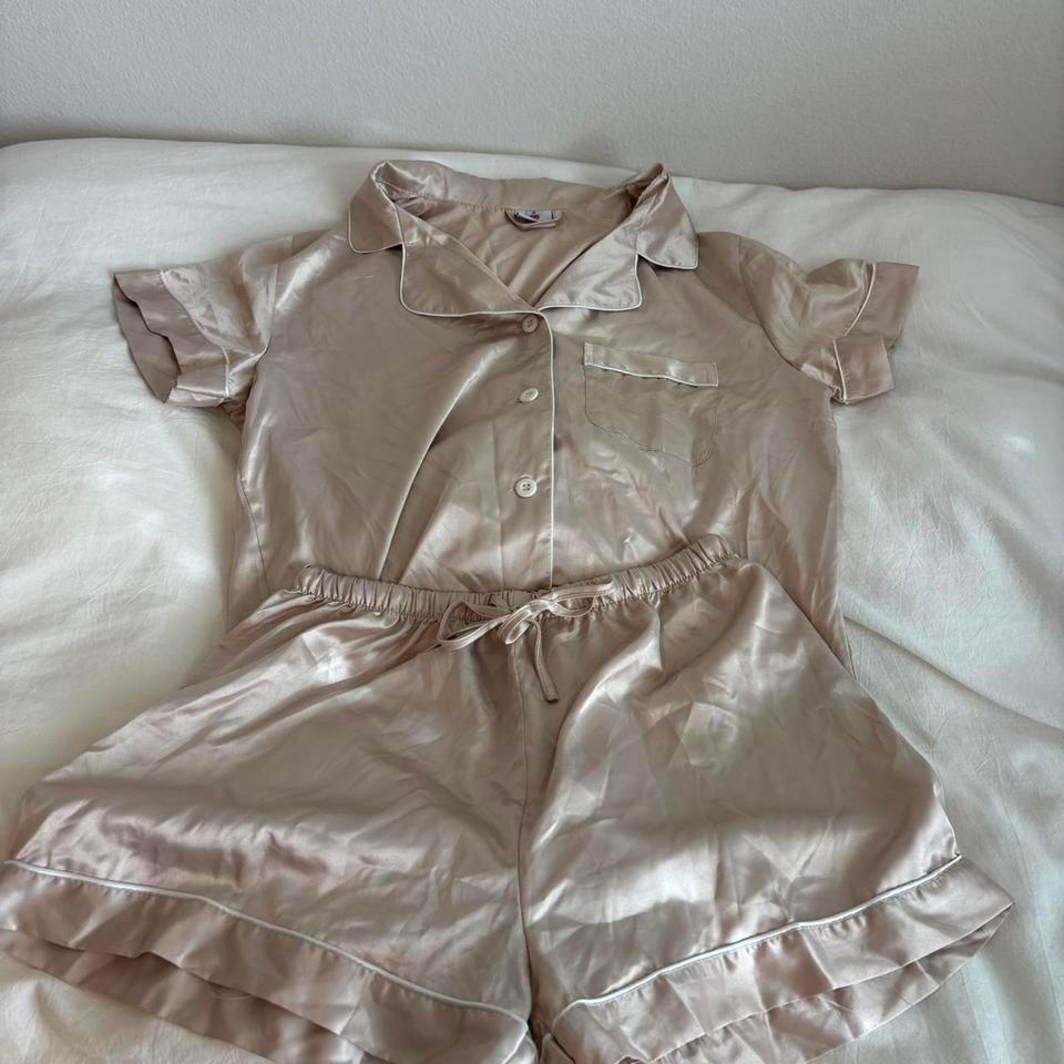Pinkchampagne Faux Satin Pyjama Set 4c5c