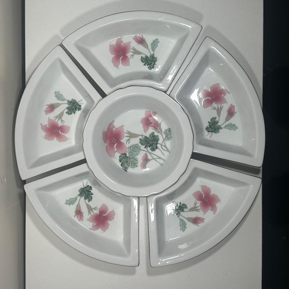 Vintage Floral Serving Platter Set C5ca