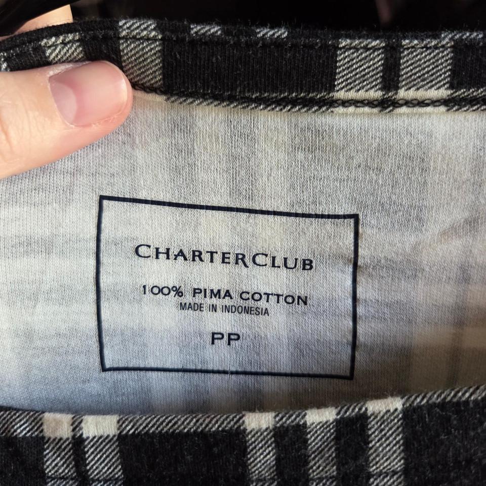 White Black Plaid Button 978b 3