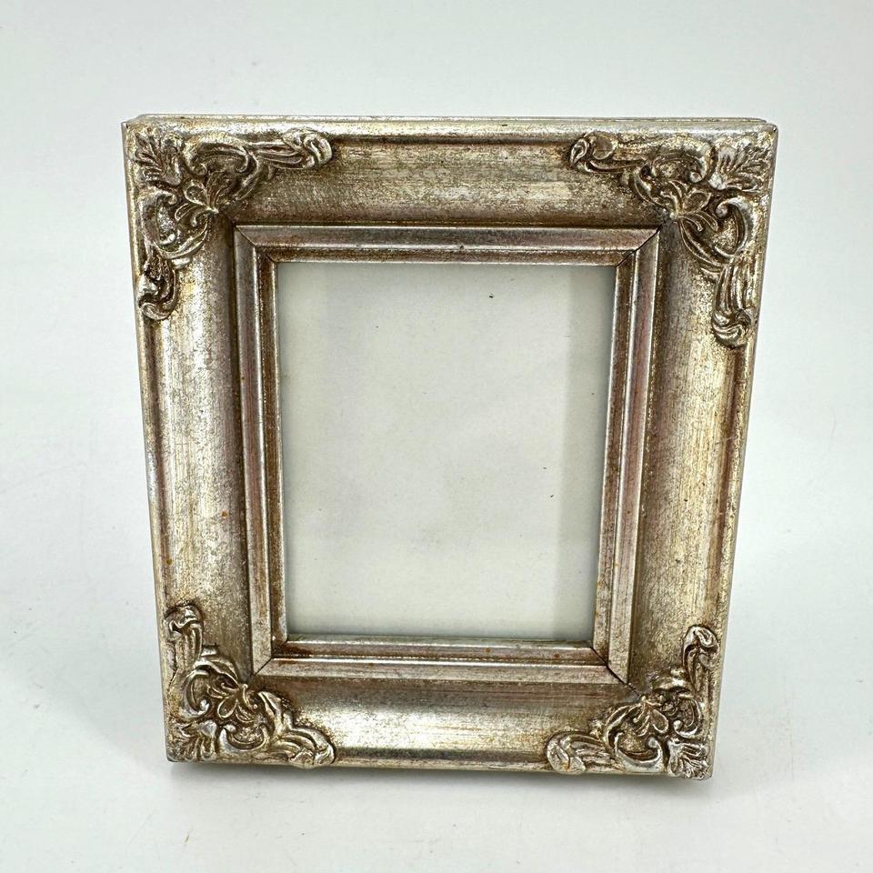 Ornate Silver Tone Distressed Miniature 7247