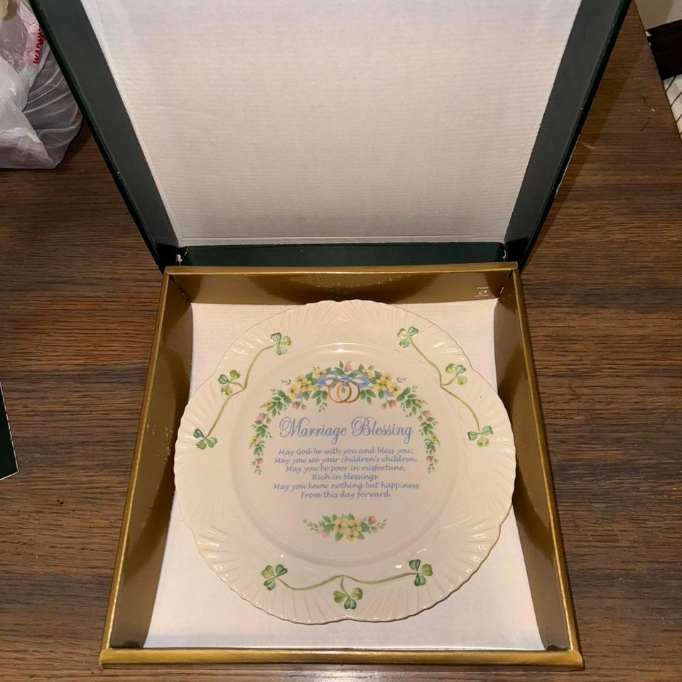 Belleek Irish Marriage Blessing Plate 7
