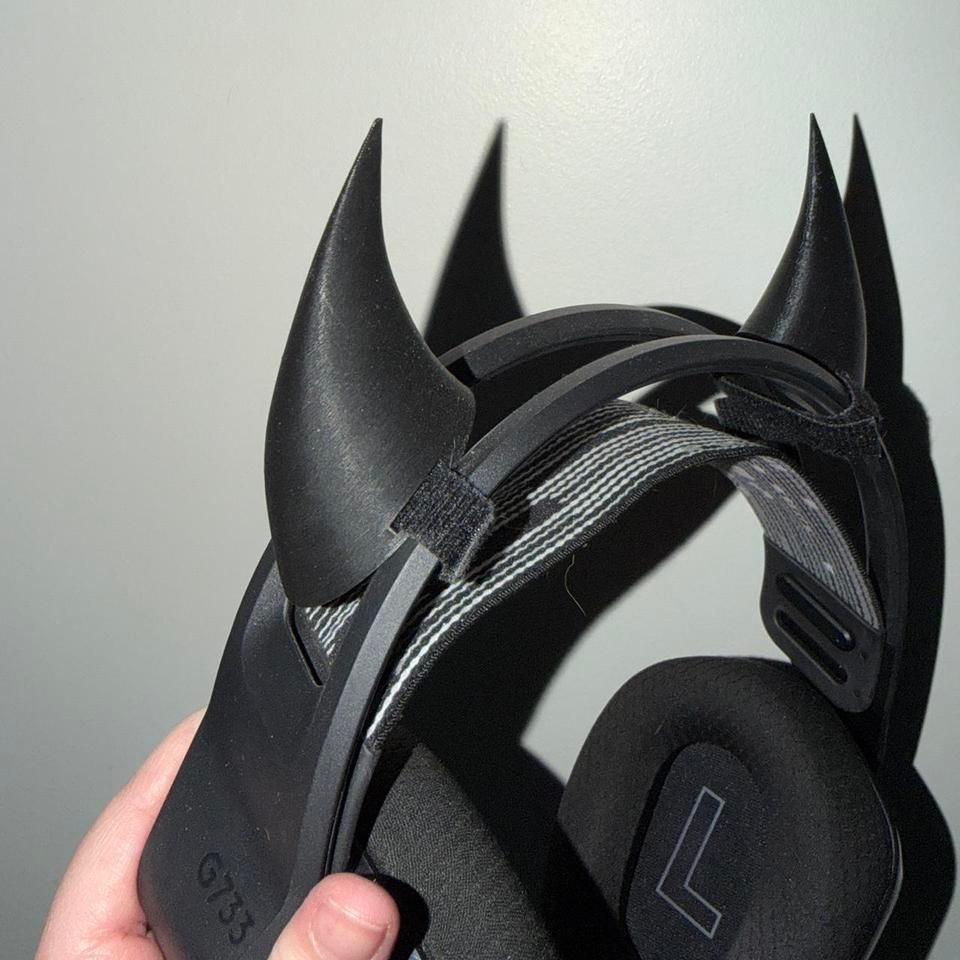Headset Horn Attachments Velcro Horns 9146 2