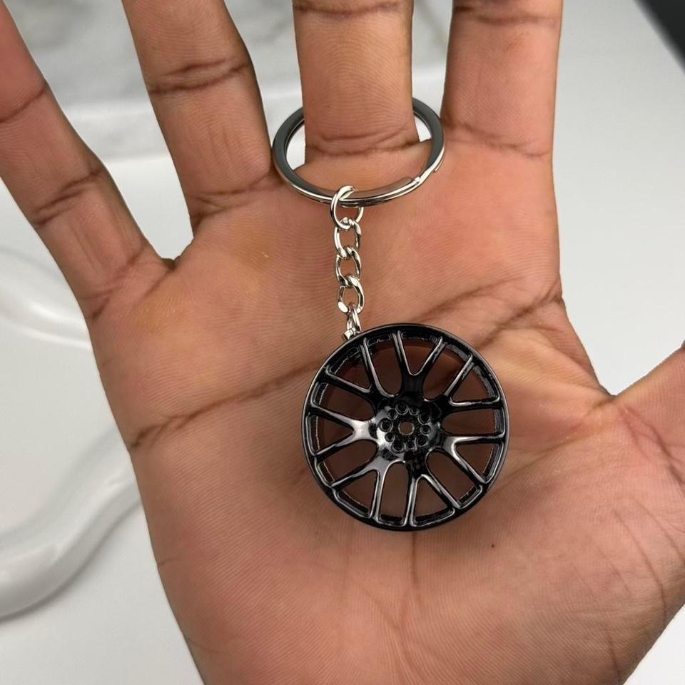 Black Wheel Keychain Spinning 45a3 5