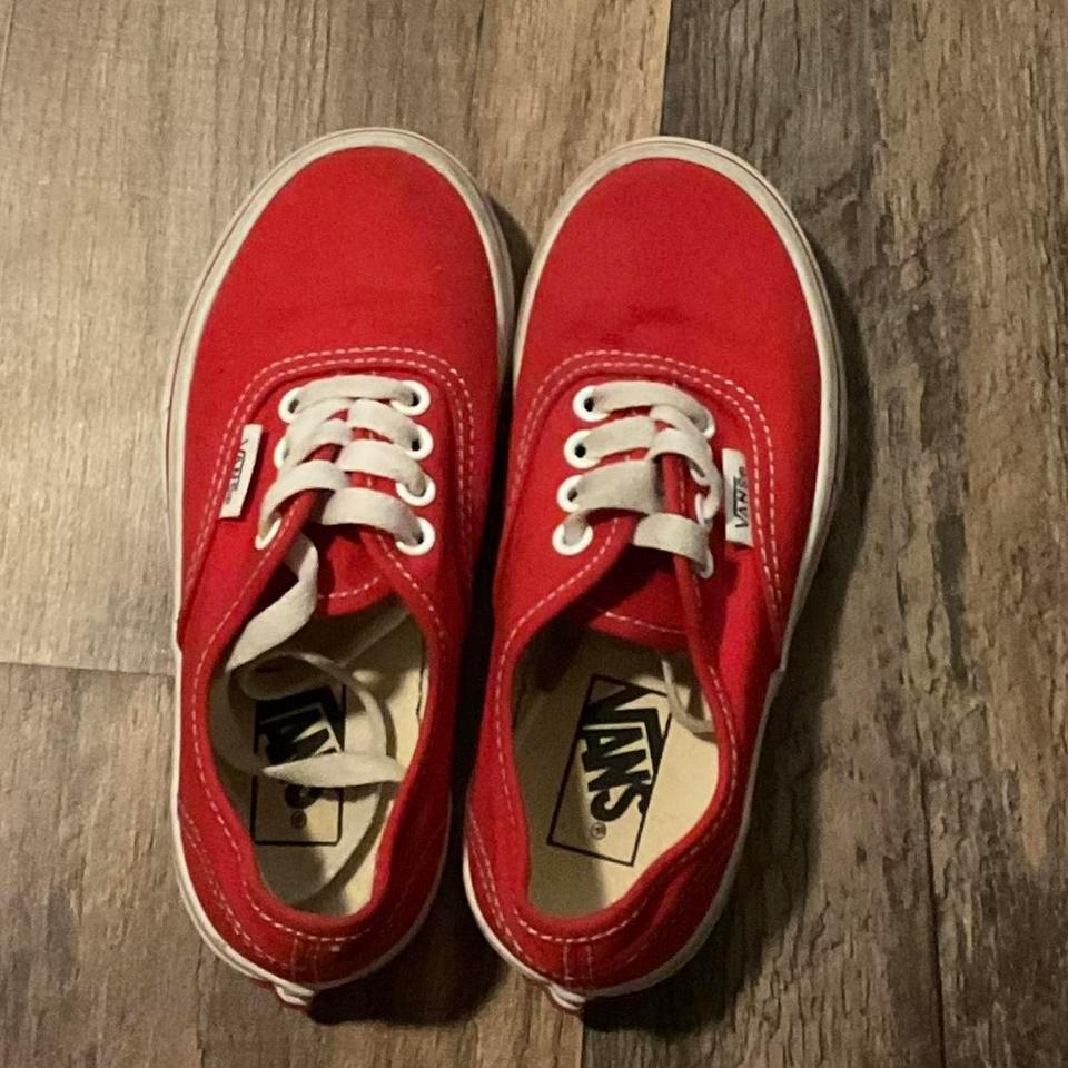 Kids Red Vans Authentic Trainers 0788