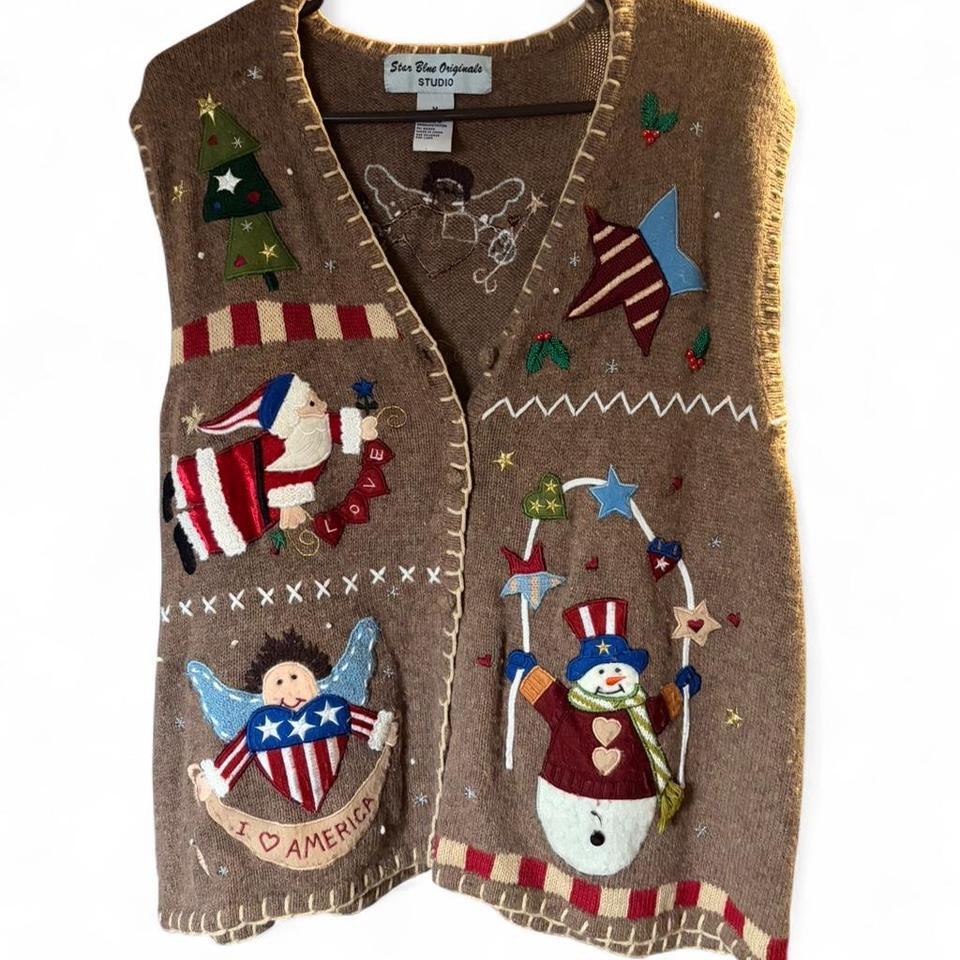 Brown Christmas Sweater Vest With 5921