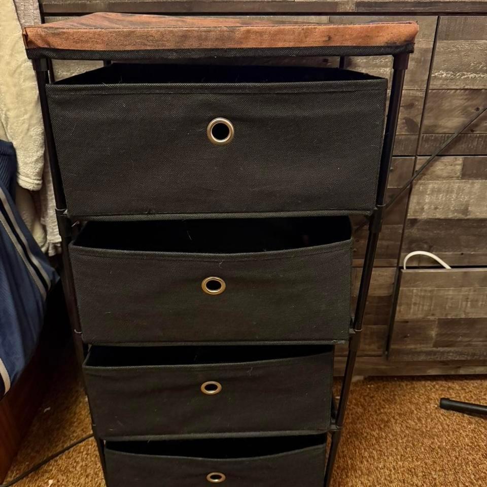 Black 4 Drawer Storage Unit Bcd8