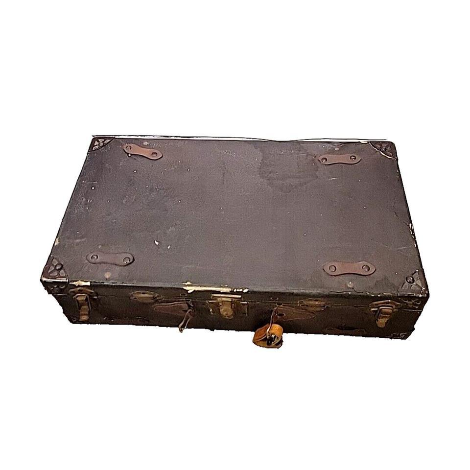 Antique Brown Wooden Leather Steamer 6450 3