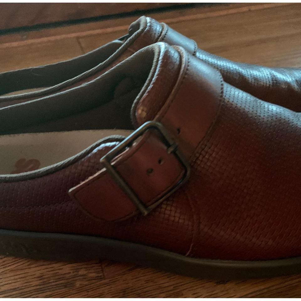 Sas Clog Brown Leather Buckle F977 6