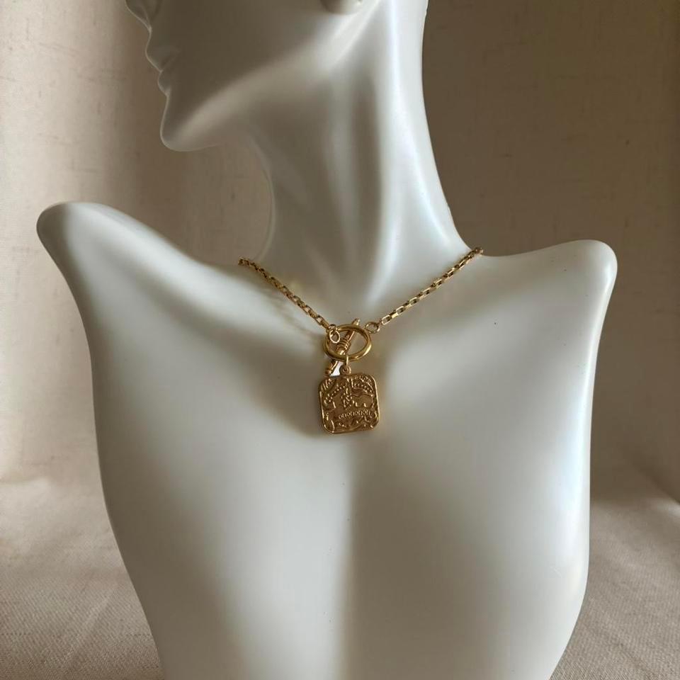 Vintage Inspired Coin Pendant Necklace Featuring 5b6b 4