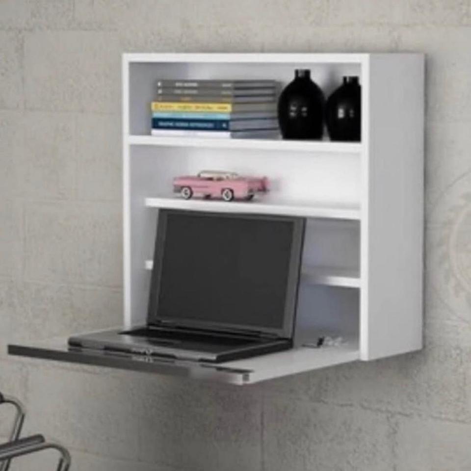 White Wall Pull Out Desk