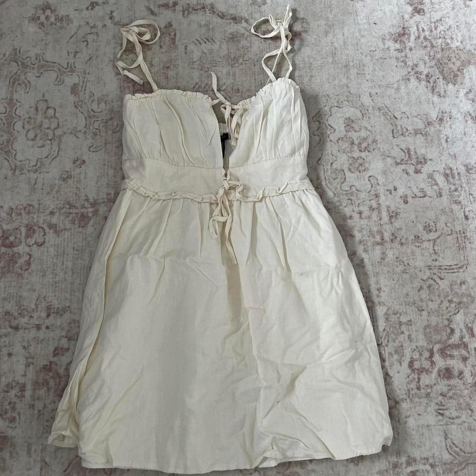 White Mini Dress With Tie Eb36 4