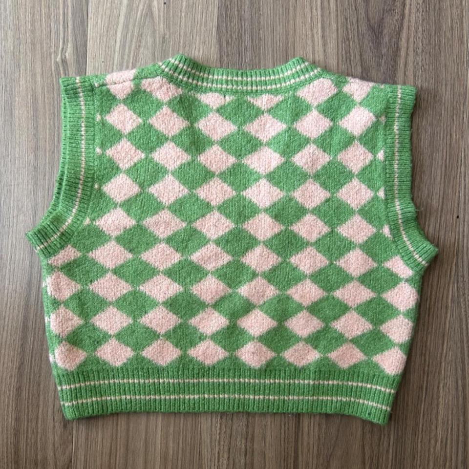 Cropped Green Pink Checker Patterned 9430 2
