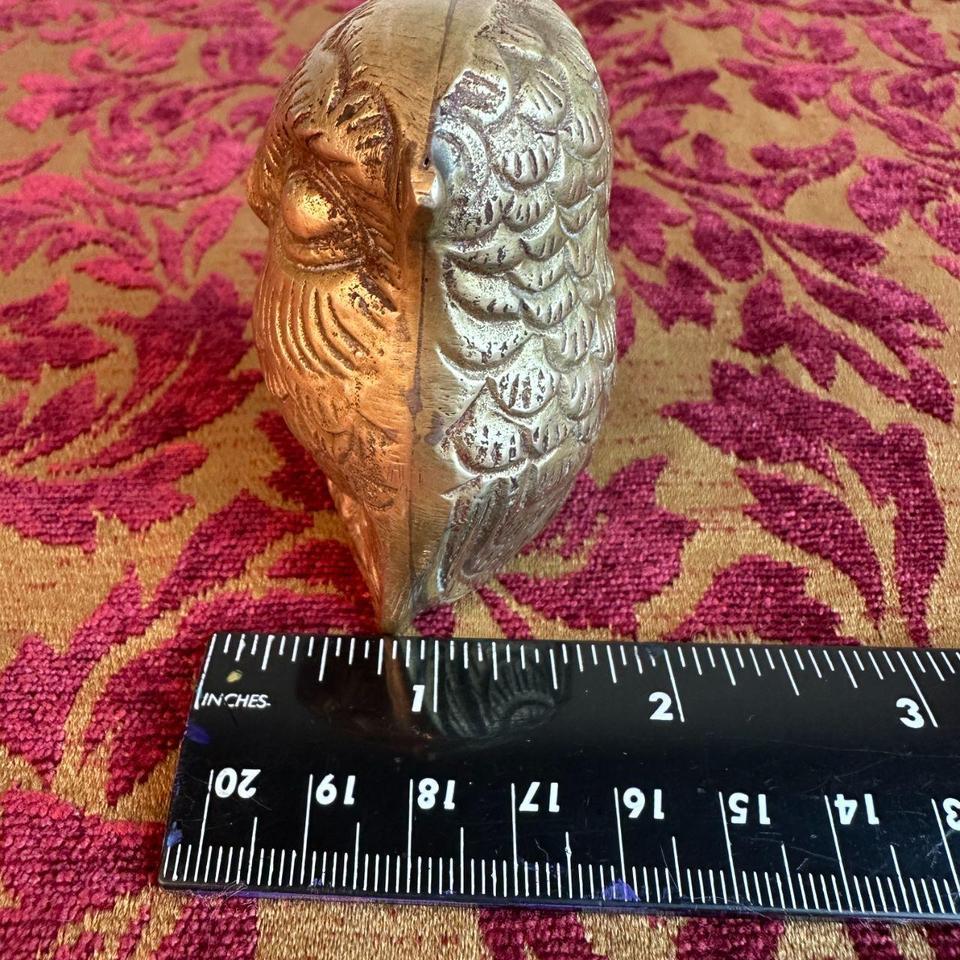 Vintage Small Brass Owl Figurine 2fcc 7