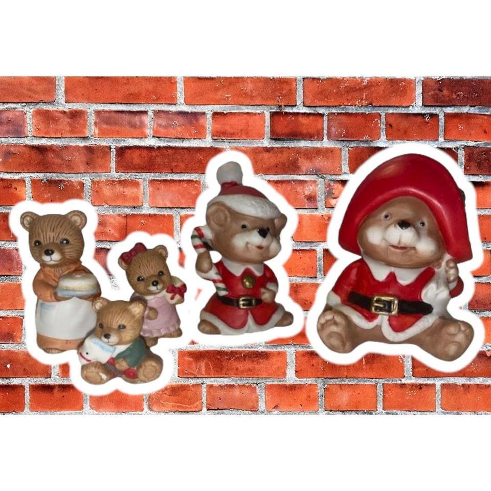 Vintage Homco Christmas Bears In
