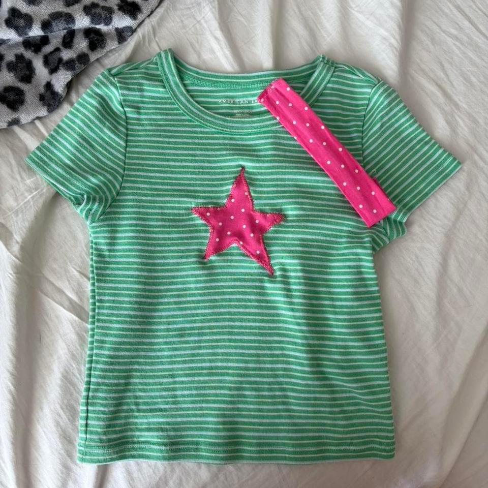 Reworked Green And Pink Striped 3b6e 3
