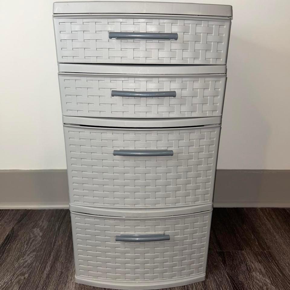 White And Grey Storage Cabinet 48ce