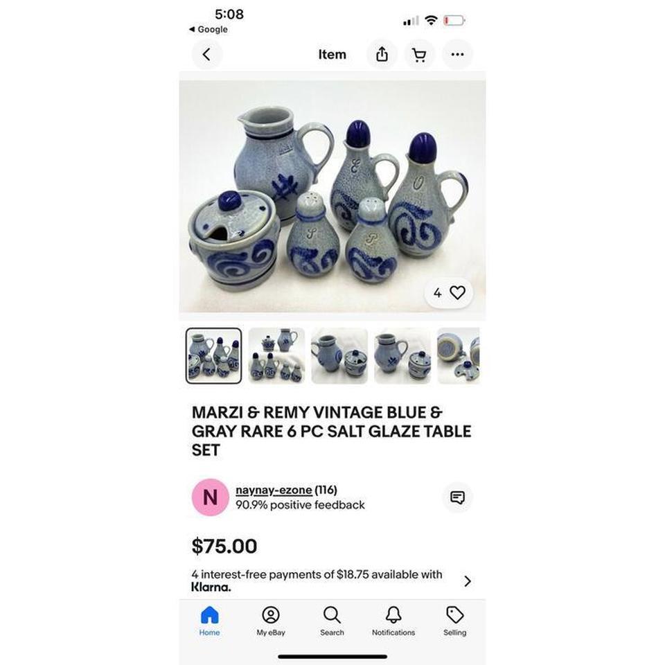 Vintage Blue And White Ceramic 41de 4