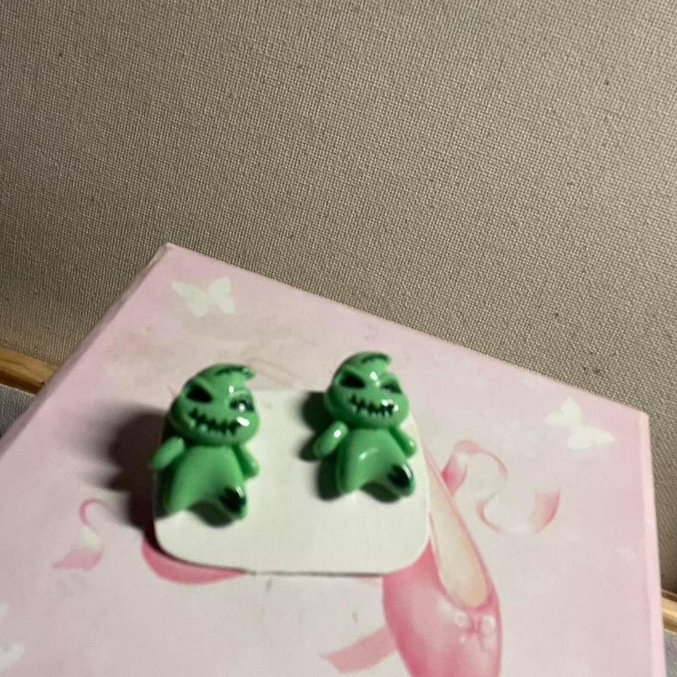 Green Oogie Boogie Stud Earrings