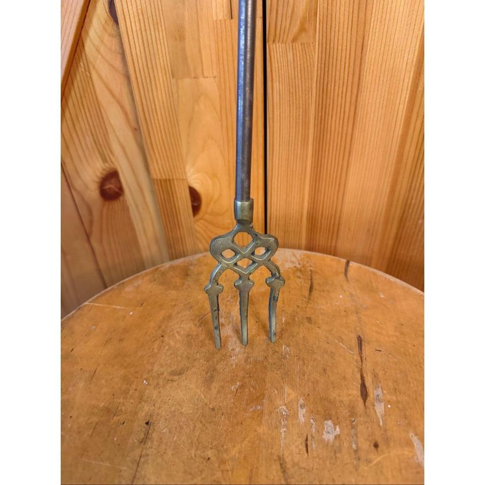 Vintage Brass Fireplace Toasting Fork 142c 2