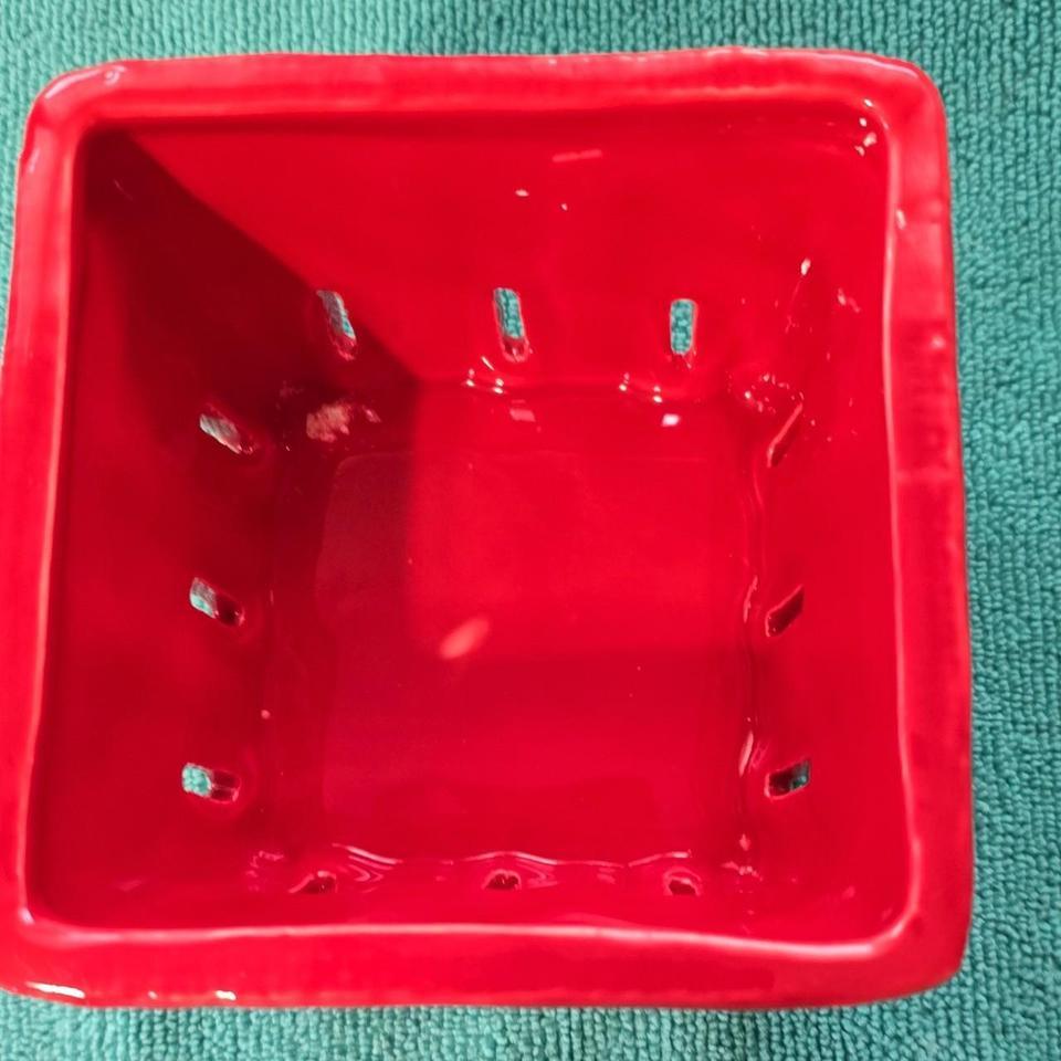 Red Strawberry Basket Planter Garden C8ae 2