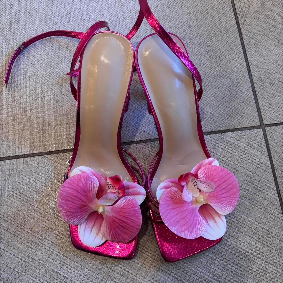 Pink Metallic High Heels With 0c58 4