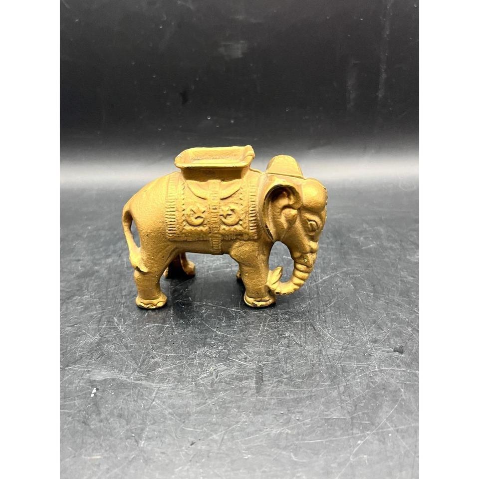 Antique Gold Cast Iron Elephant 25c8
