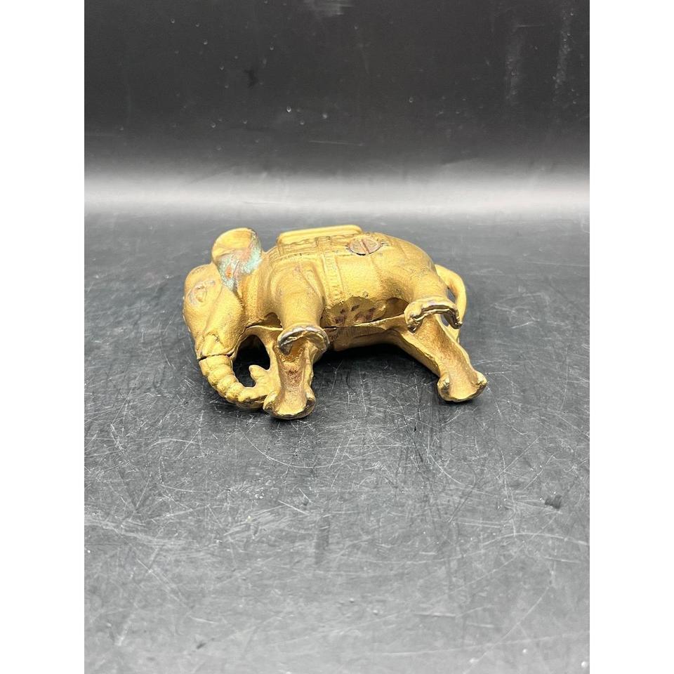 Antique Gold Cast Iron Elephant 25c8 6