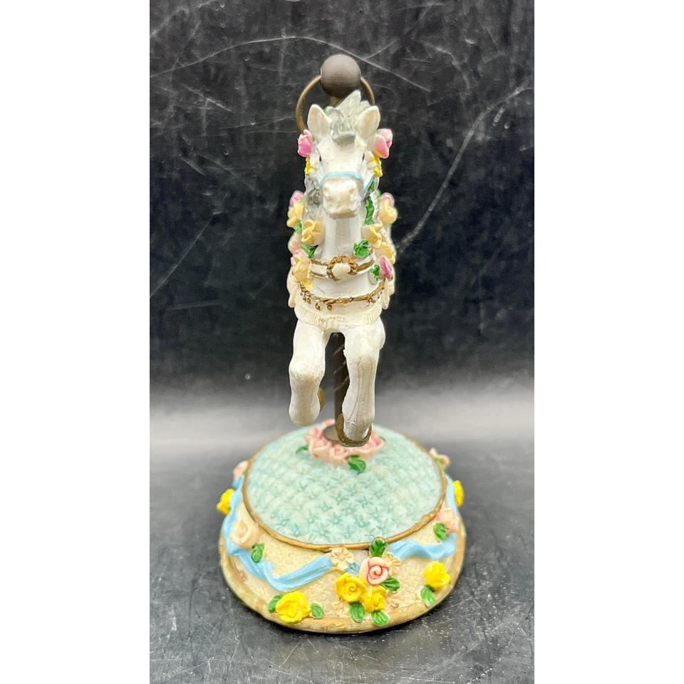 Vtg Carousel Horse Figurine White 1c2c 4