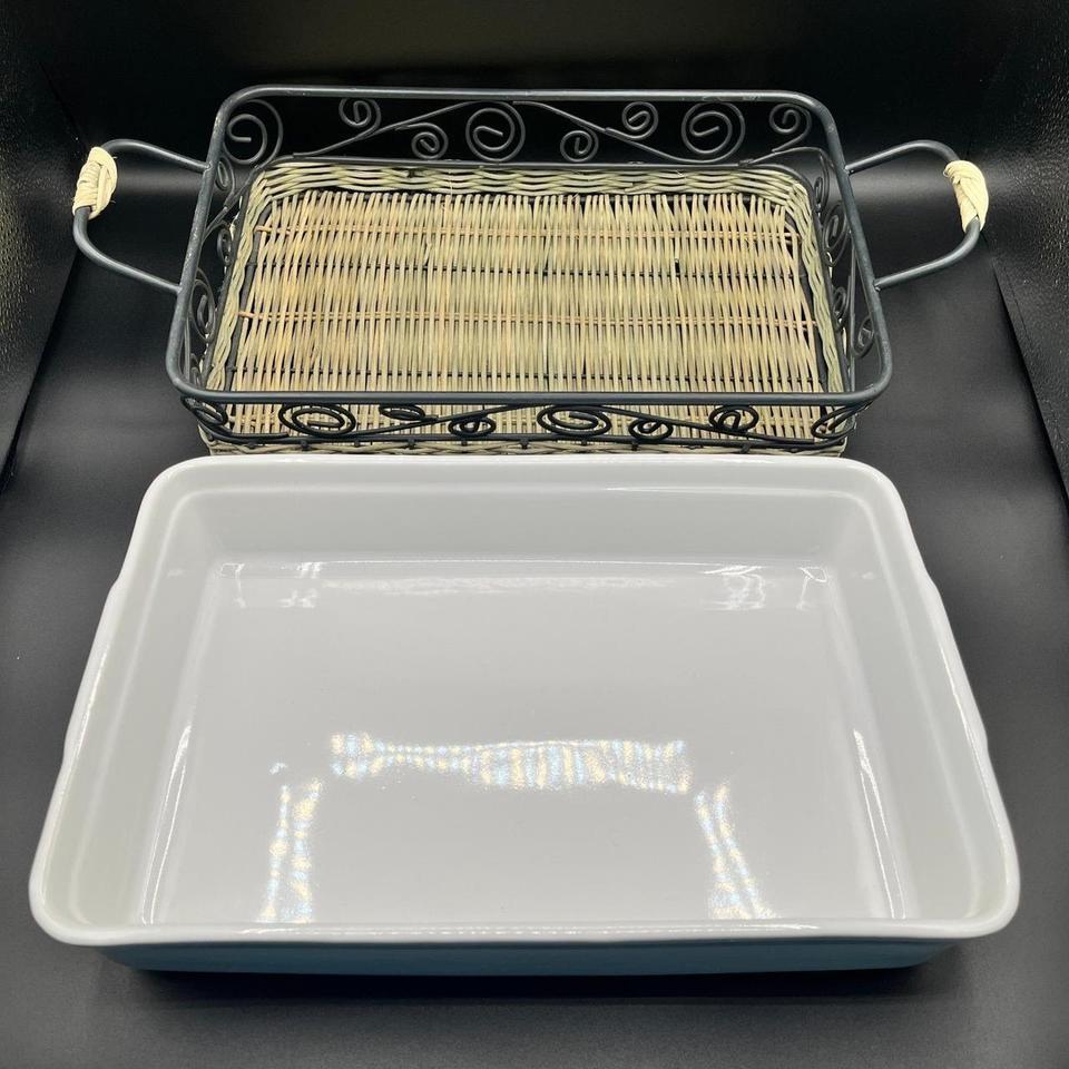 White Ceramic Rectangular Baking Dish 242c 3