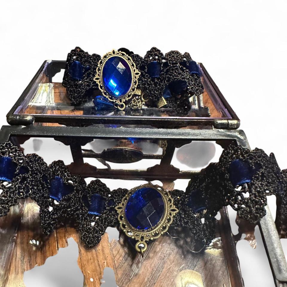 Blue And Black Gothic Choker 00fa
