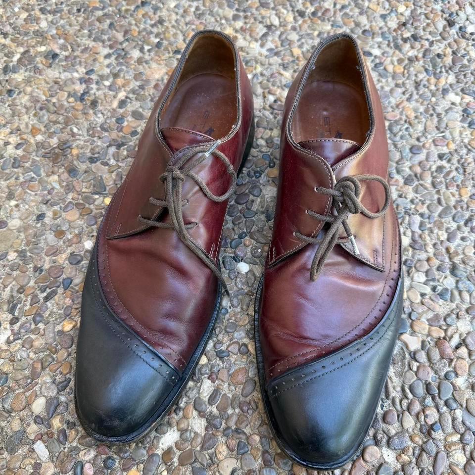 Burgundy And Black Leather Oxford 01f5 2