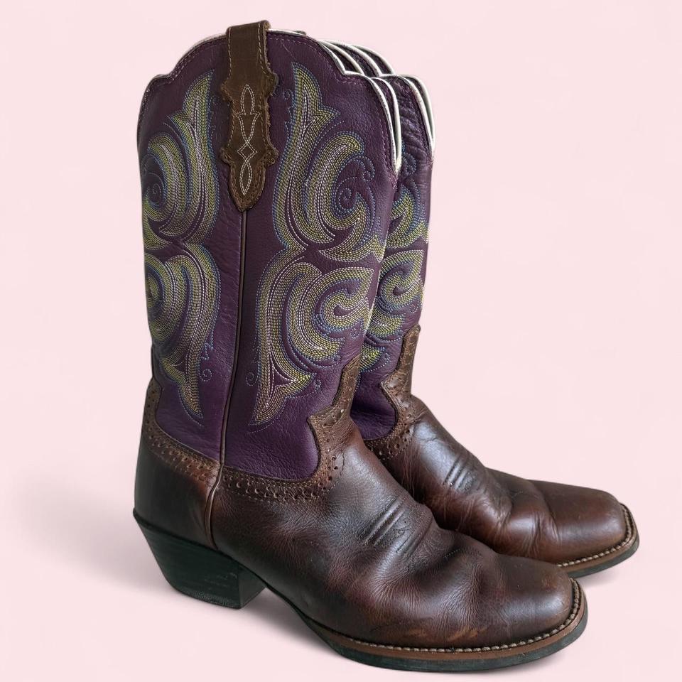 Justins Leather Cowboy Boots Size 8adc