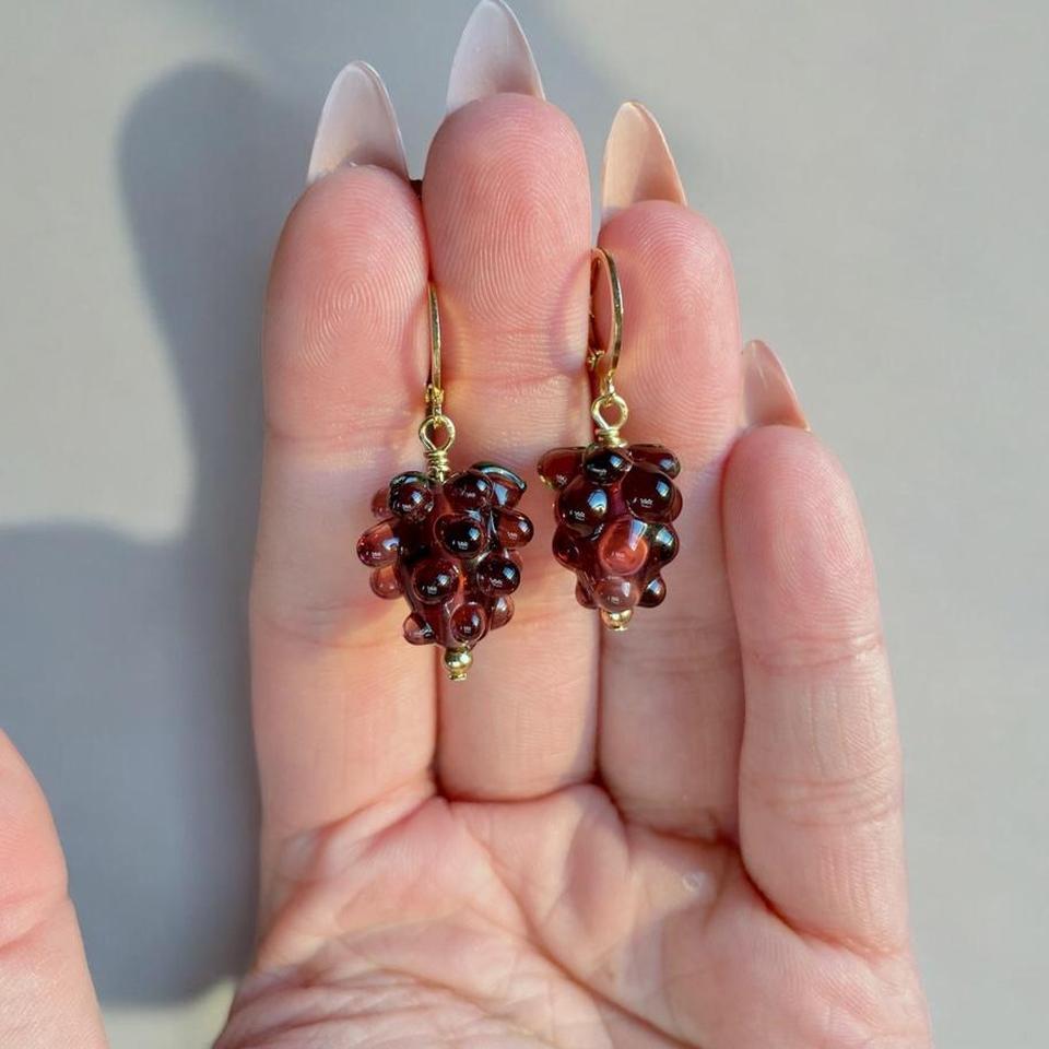 Purple Grape Huggie Hoop Earrings 0c92