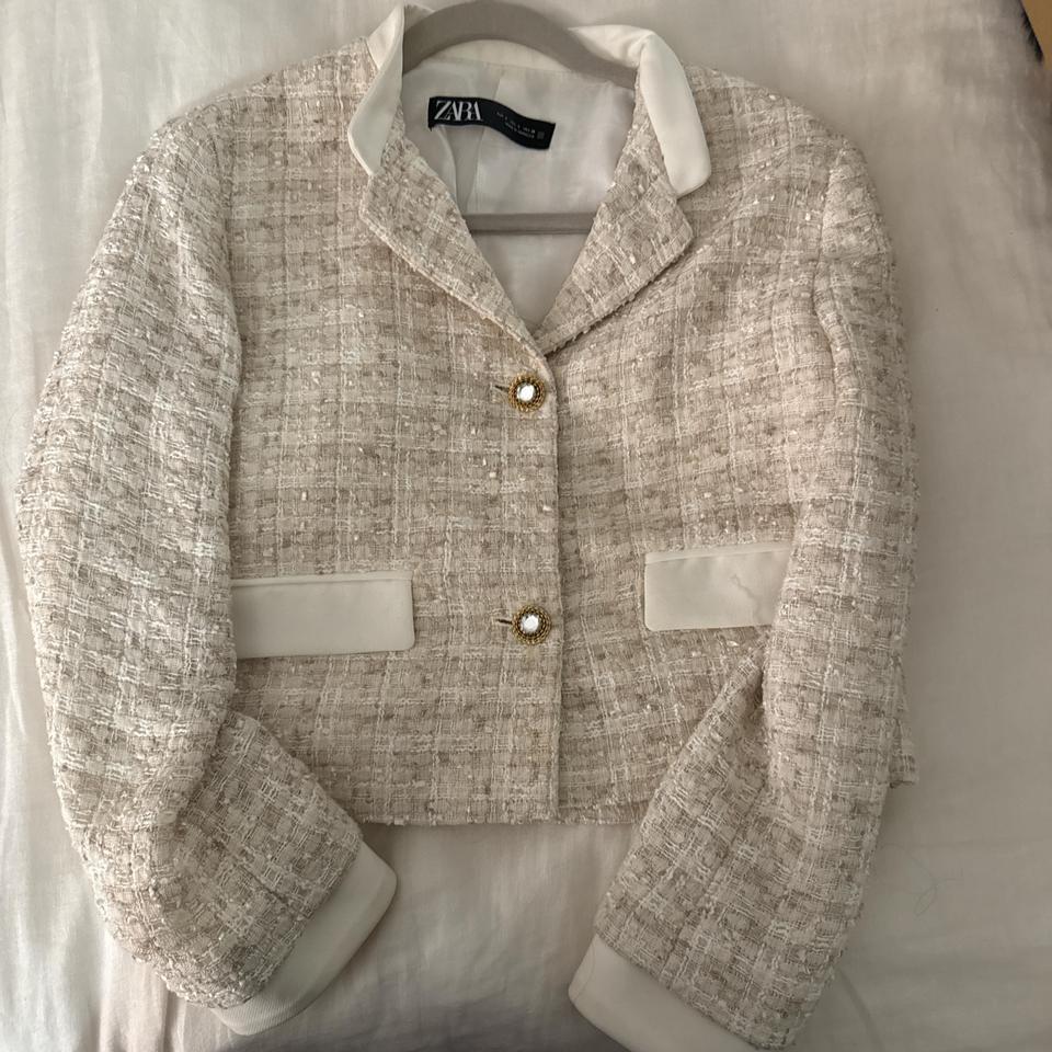 Zara Cream And Beige Blazer Ec4c