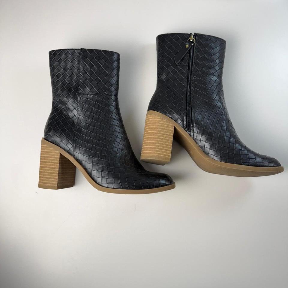 Black Woven Square Toe Block E311 6