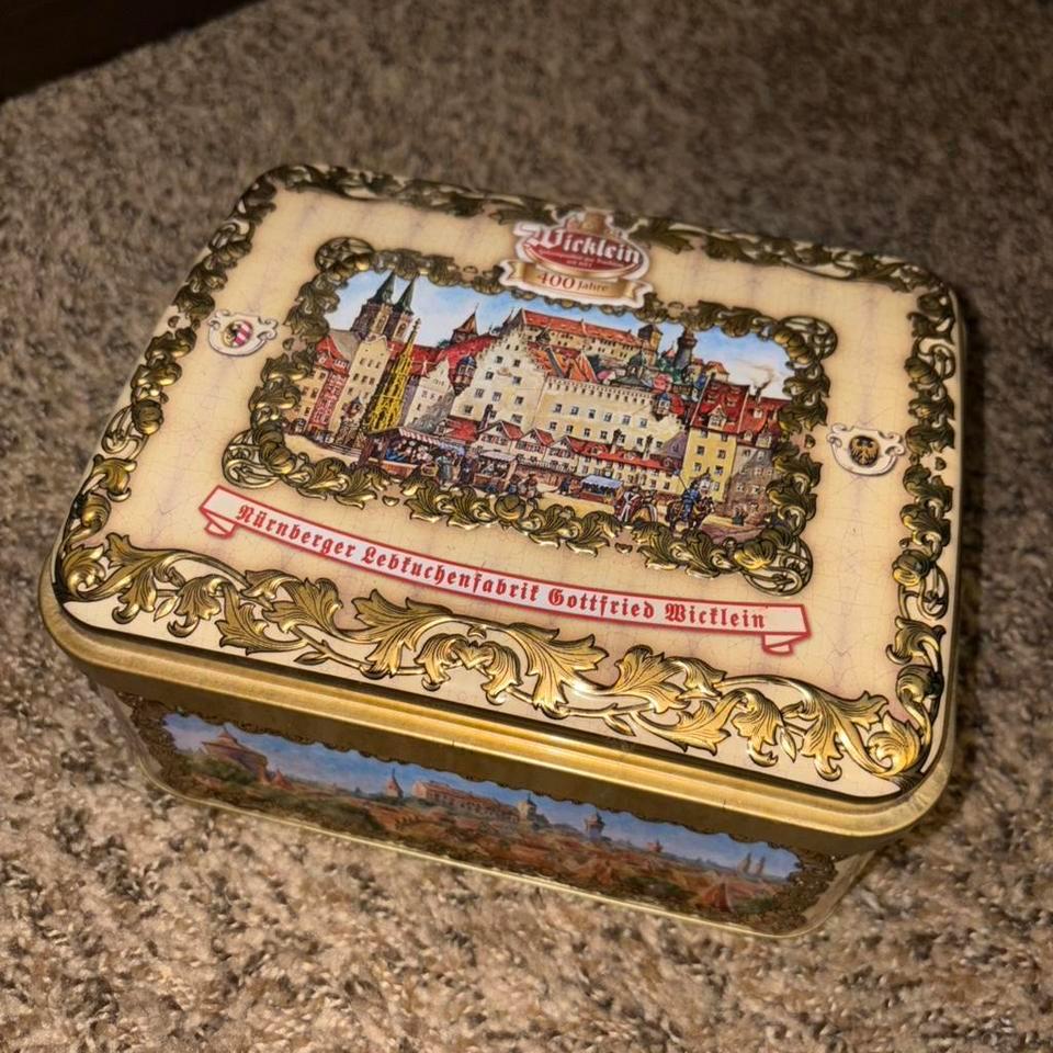 Antique German Tin Box Antique Bbb0